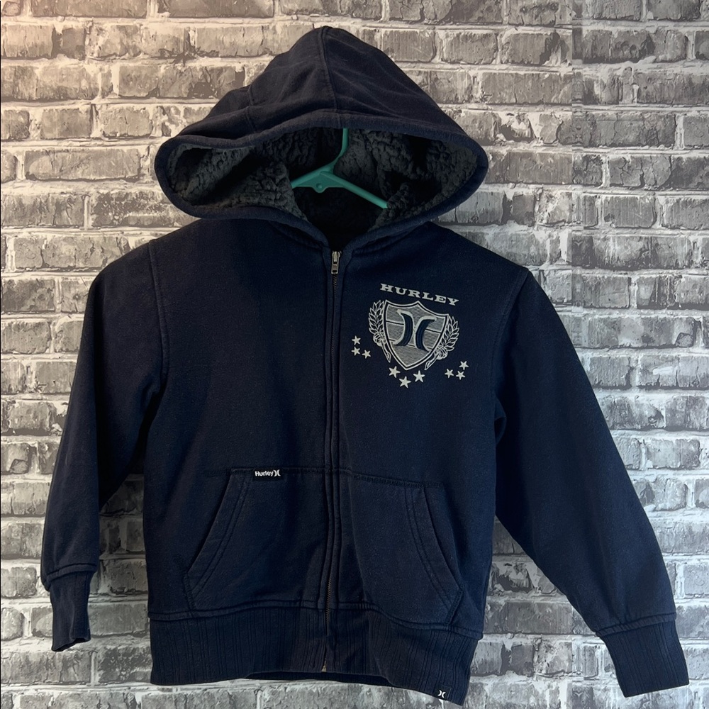 Boy's Hurley navy Blue Zip-Up Hoodie